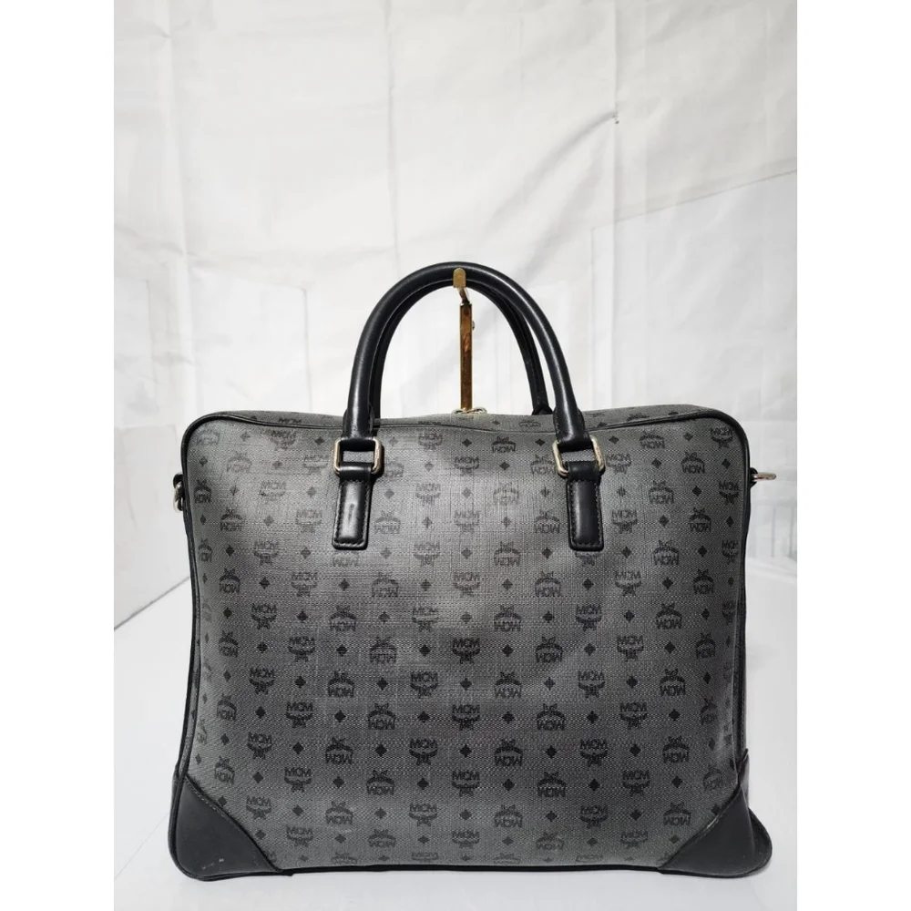 MCM Visetos Laptop Bag Grey/Black